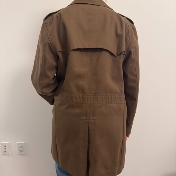 The Kooples Brown Cropped Trench Coat Size Med - UNISEX - Picture 2 of 6